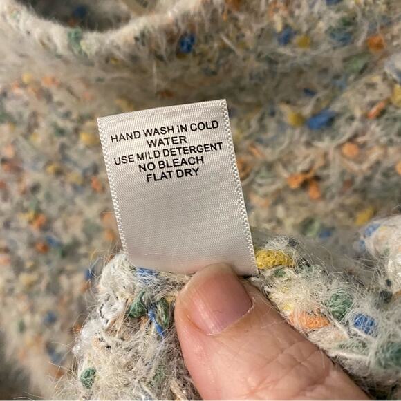 Raga Cozy Multicolor Knit Sweater whimsical comfort small cream fuzzy soft - Picture 4 of 10